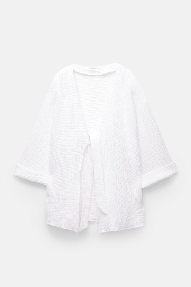 Önü düğümlü rustik bluz - 2