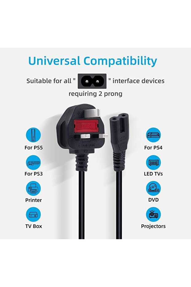 UK Power Cable for PS5/PS4/PS3 - 5
