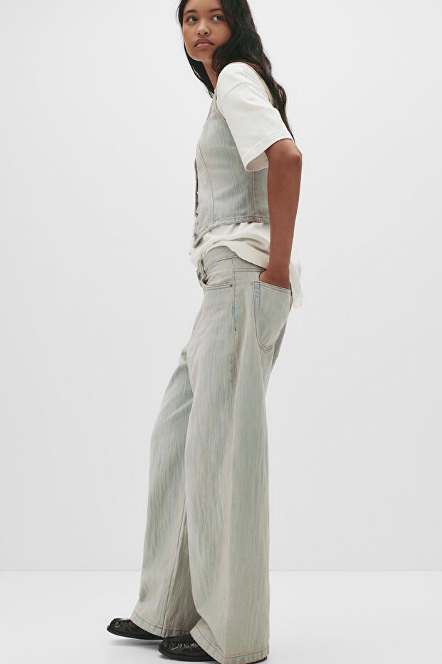 Orta bel baggy jean - 3