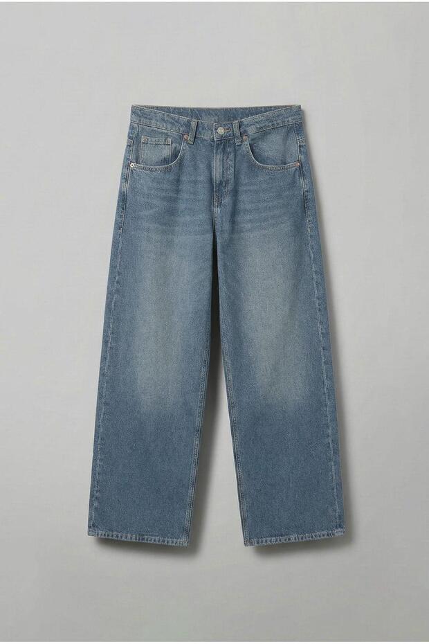 Men's Super Baggy Fit Jean Pants Faded Blue