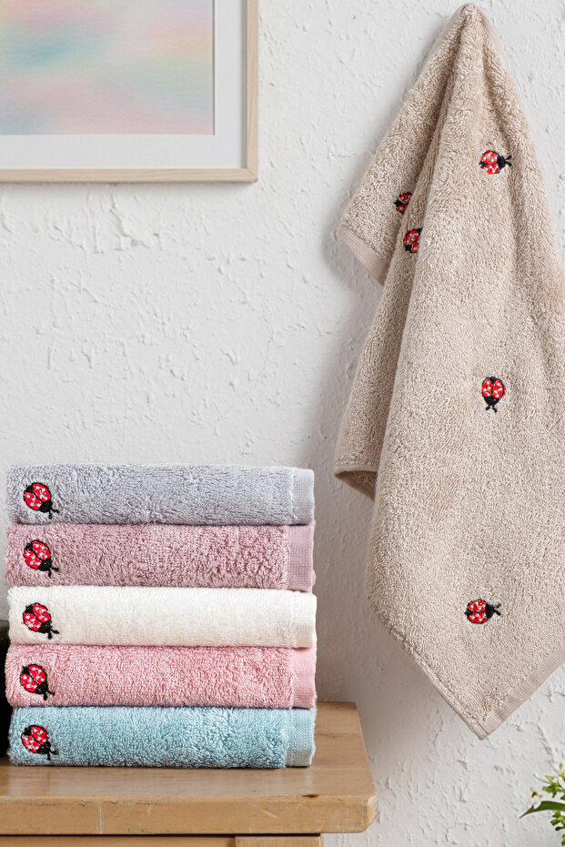 Lina 6-Piece 30X50, 100% Cotton Bamboo, Embroidered Kitchen & Hand Towel Set – Soft, Absorbent and Durable