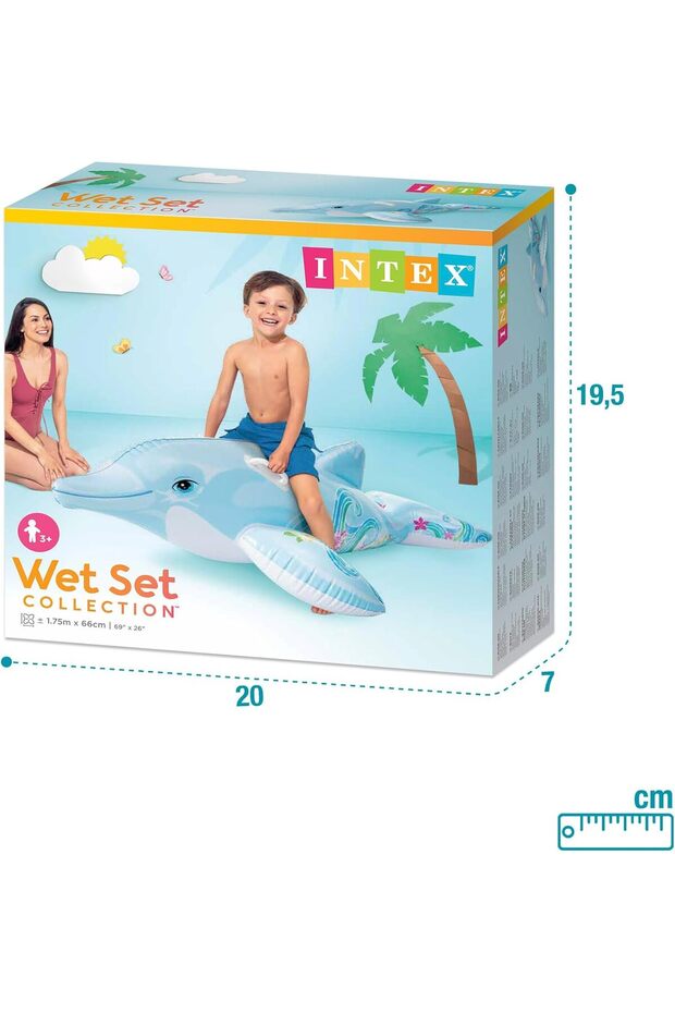 عوامة حمام سباحة قابلة للنفخ على شكل دولفين - 5