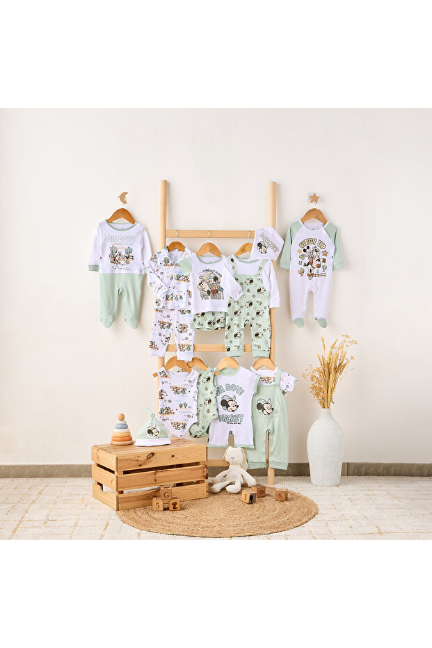 مريلة مطبوعة بطبعة ميكي ماوس مع زر للإغلاق - 5