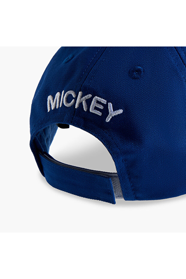 قبعة مزينة بطبعة ميكي ماوس مع إغلاق بشريط لاصق - 5