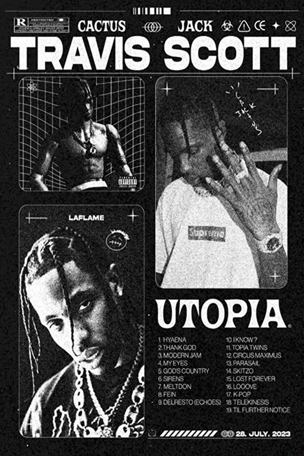 Travis Scott Utopia Modern Panel Tablo Poster - 2