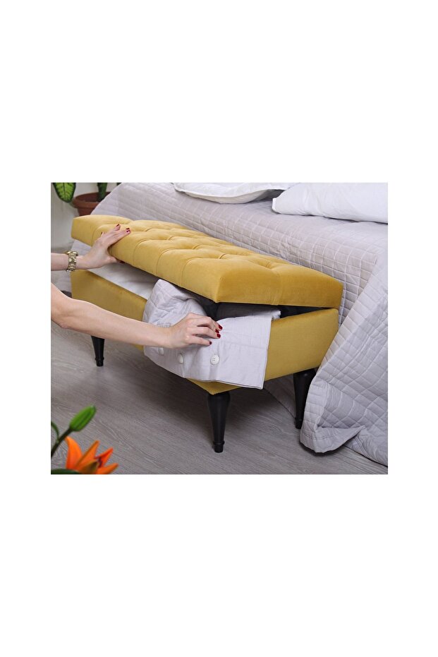 MAYE SANDIKLI KAPİTONE PUF, HARDAL - 3