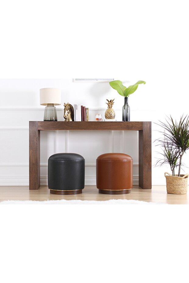 MİLOTTE DERİ PUF, TABA - 5