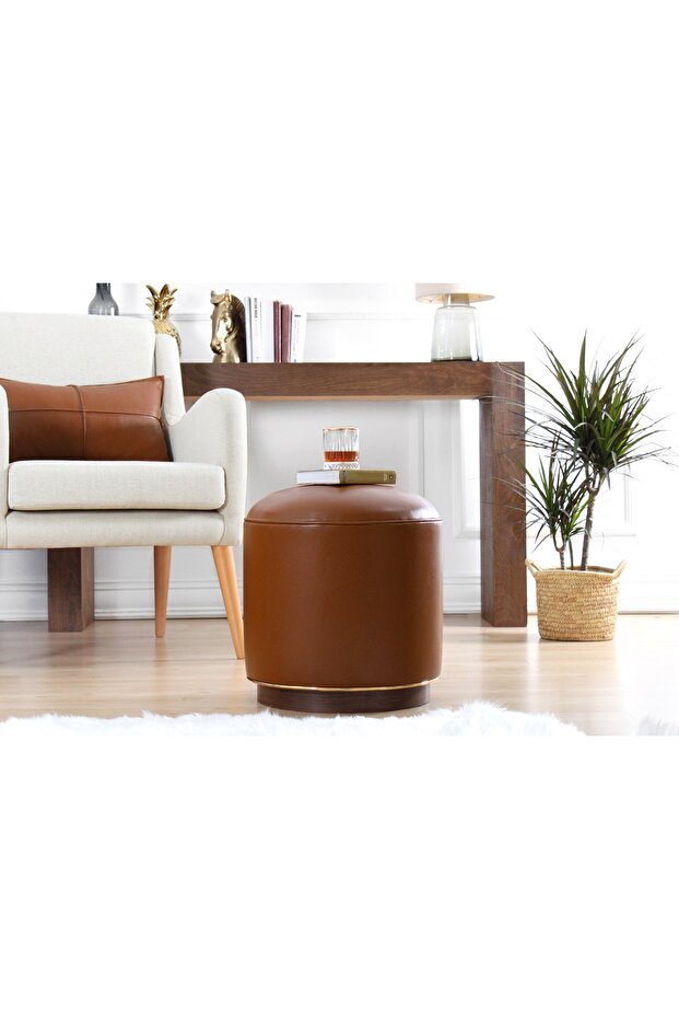MİLOTTE DERİ PUF, TABA - 4