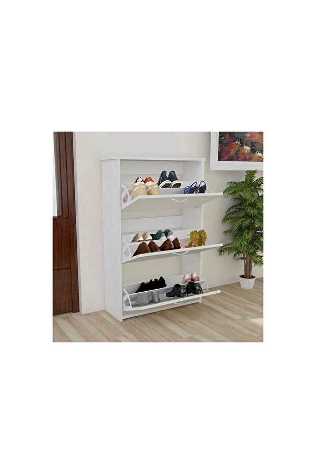 TRIPLEX DÜŞER KAPAK AYAKKABILIK, BEYAZ - 1