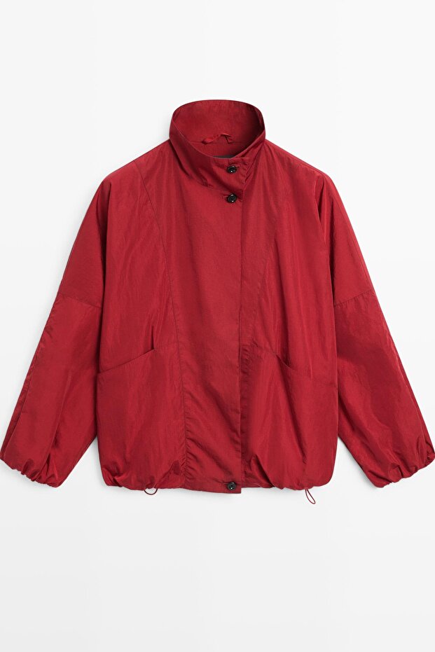 Dik yaka şişme bomber ceket - 5