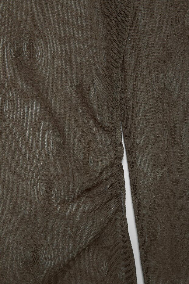 Şeffaf uzun kollu üst - 5