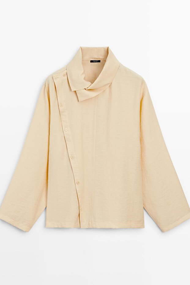 Çapraz düğmeli gömlek - 3
