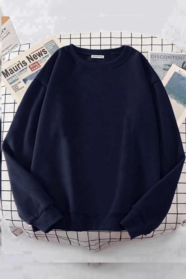 Unisex Basic Sweatshirt - Navy Blue - 1