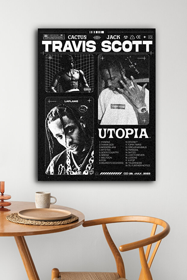 Travis Scott Utopia Modern Panel Tablo Poster - 1