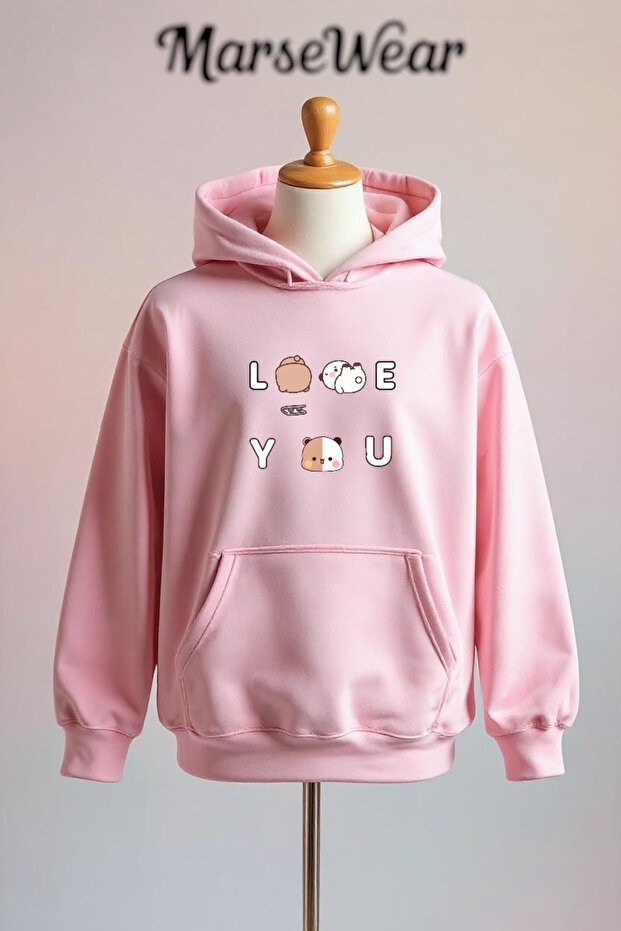Printed Cotton 3 Thread O Oversized K Hooded Sweatshirt