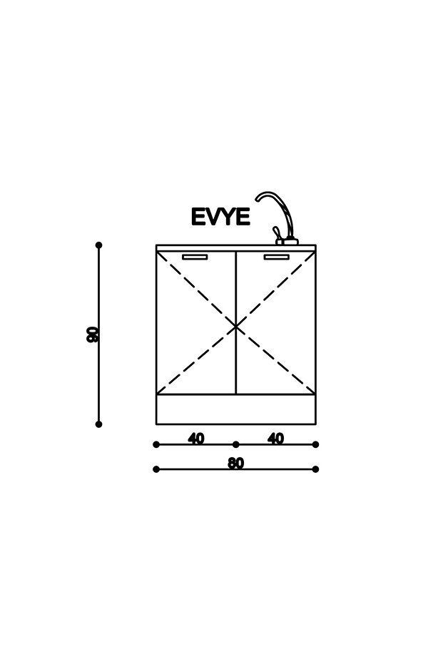 HELENA MUTFAK ALT MODÜL, 80 CM - 2