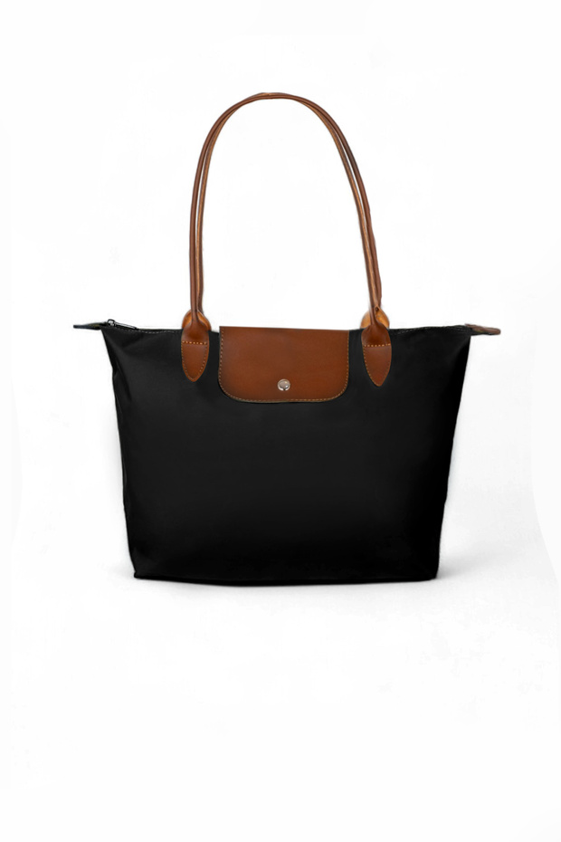 Women's Black Medium Size Strap Hand and Shoulder Bag