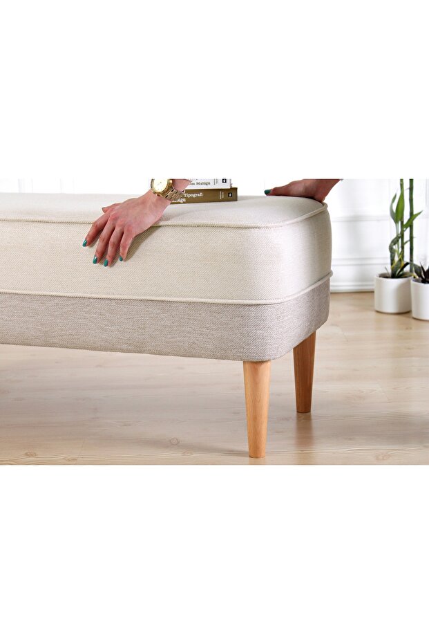 RANDLER BENCH PUF, KREM - 4