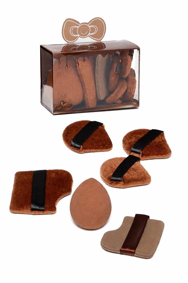 7 Piece Chocolate Color Makeup Sponge Set