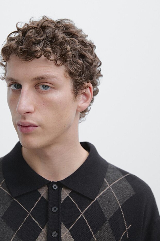 Argyle detaylı triko kazak - 4