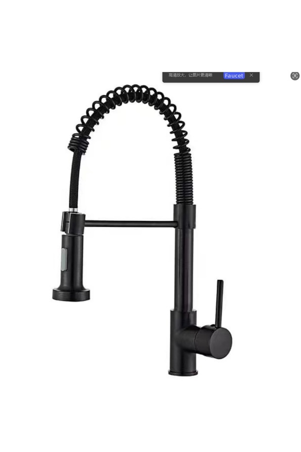 صنبور مطبخ حلزوني أسود اللون - 2