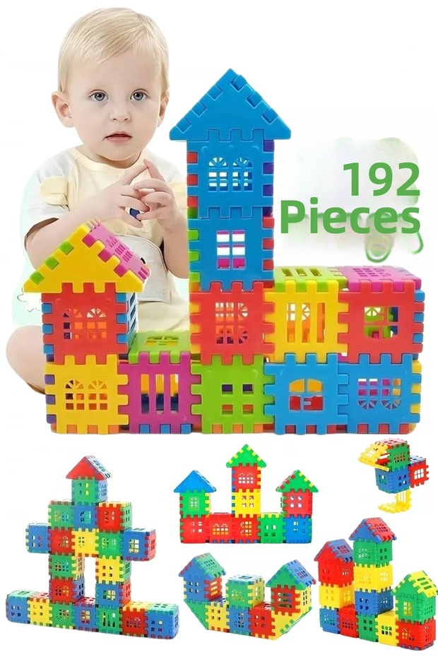 192 Pieces Building Toy Puzzle Block 3D Developing Design Ability Fun Cognitive Building Blocks