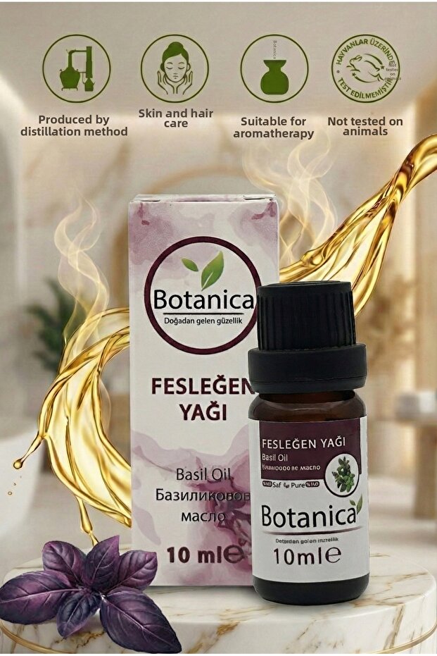 زيت الريحان العطري الطبيعي 10 مل - تدليك منشط للجسم وعلاج عطري منعش