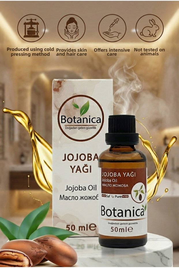 100% Pure Cold Pressed Jojoba Oil 50 ml - Anti-Acne, Anti-Pimple and Nourishing Hair Care