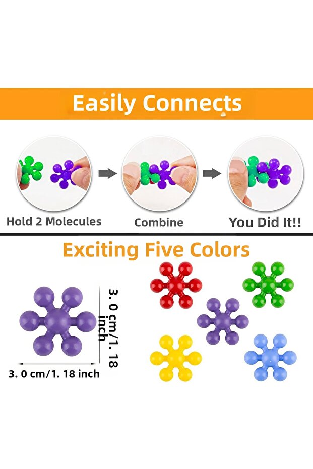 مجموعة ماستر موليكولز التعليمية 120 قطعة، لعبة STEM ثلاثية الأبعاد لتنمية الذكاء - 2