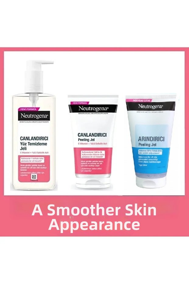 Revitalizing Facial Cleansing Gel, Exfoliating Gel, and Purifying Peeling Gel - Set of 3