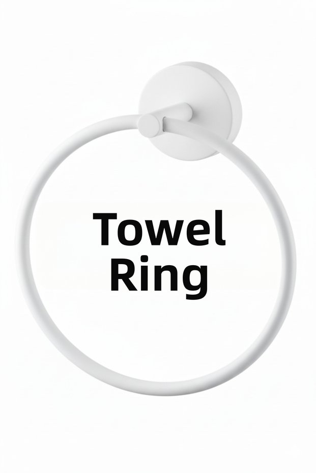 Round Towel Holder, White Color