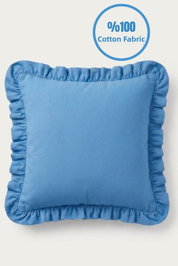 100% Cotton Ruffle Throw Pillow Cover Vintage Decorative Throw Pillow Case