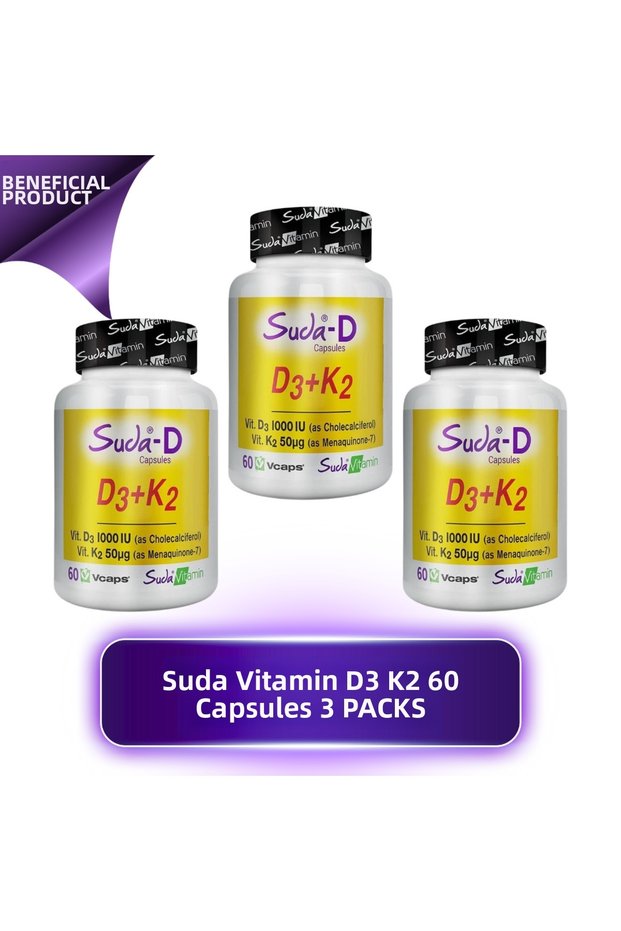Vitamin D3+K2 Vitamin 60 Capsules 3 Pieces