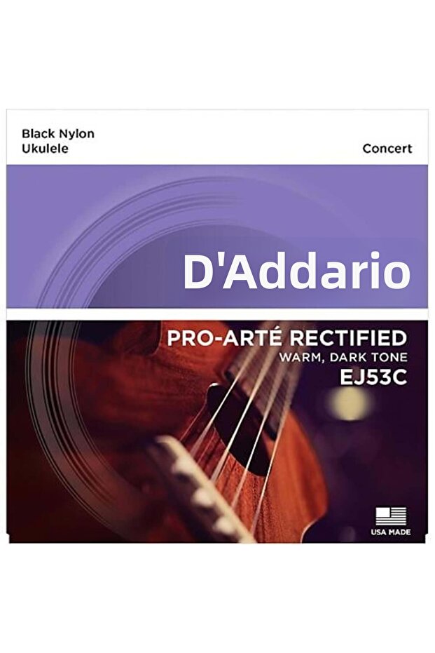 مجموعة أوتار يوكوليلي من سلسلة D'Addario EJ53C EJ (حفلات - نايلون أسود)