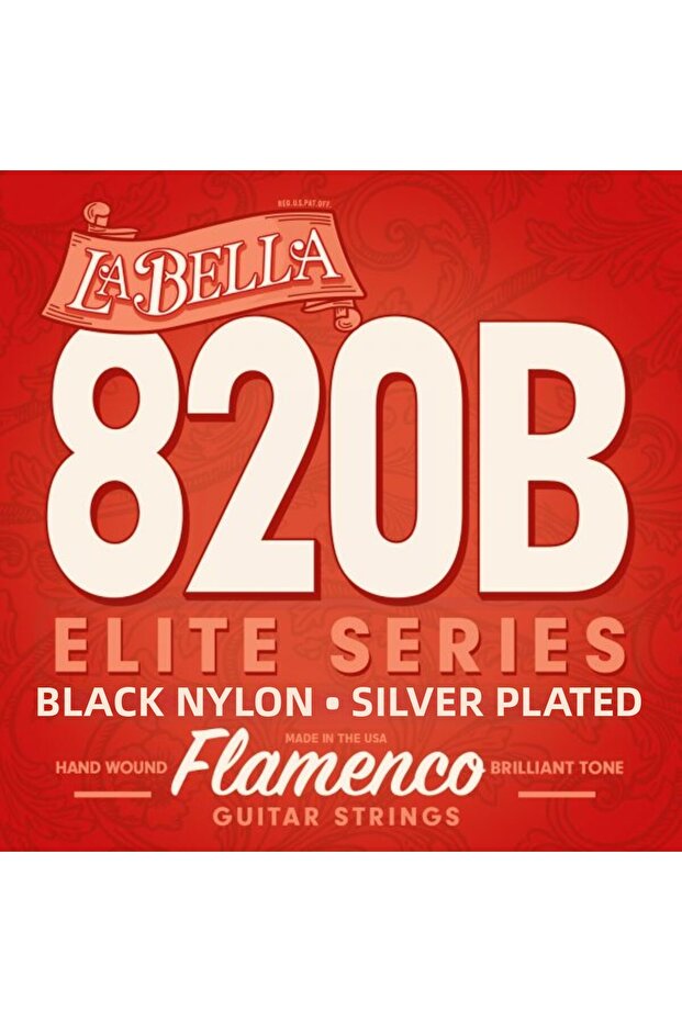La Bella 820B Elite Flamenco Guitar String Set (Professional - Black Nylon) | Elite Flamenco Series,