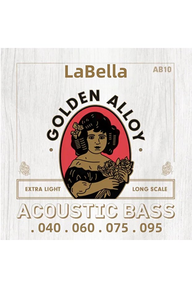 La Bella Ab10 Acoustic Bass Guitar String (40-95) | Gold Alloy Warm Acoustic Tone