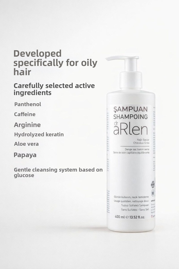 Drarlen Balance Series Salt-Free Sulfate-Free Shampoo 400 ml | Gentle & Balanced Cleansing for Oily Hair