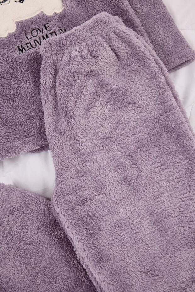 Gri Animal Patchli Wellsoft Örme Pijama Takımı THMAW26PT00231 - 6