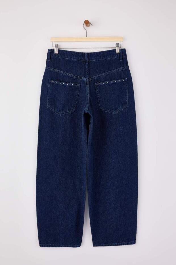 Mavi DÖKÜMLÜ Aksesuar Detaylı Normal Bel %100 Pamuk Barrel Jeans TWOSS26JE00025 - 6