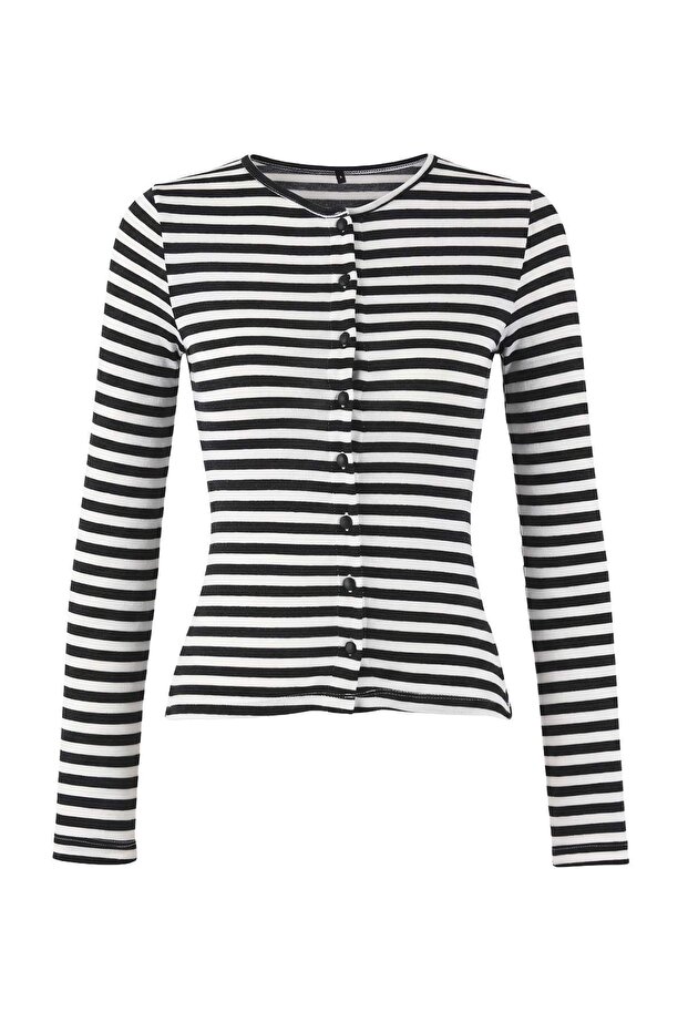 Wardrobe Essentials-Antrasit Regular/Normal Kalıp Uzun Kollu Yumuşak Örme Bluz TWOSS26BZ00245 - 6