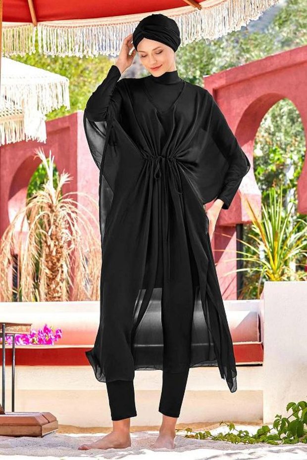 Black Waist Laced Saw Pareo 6039