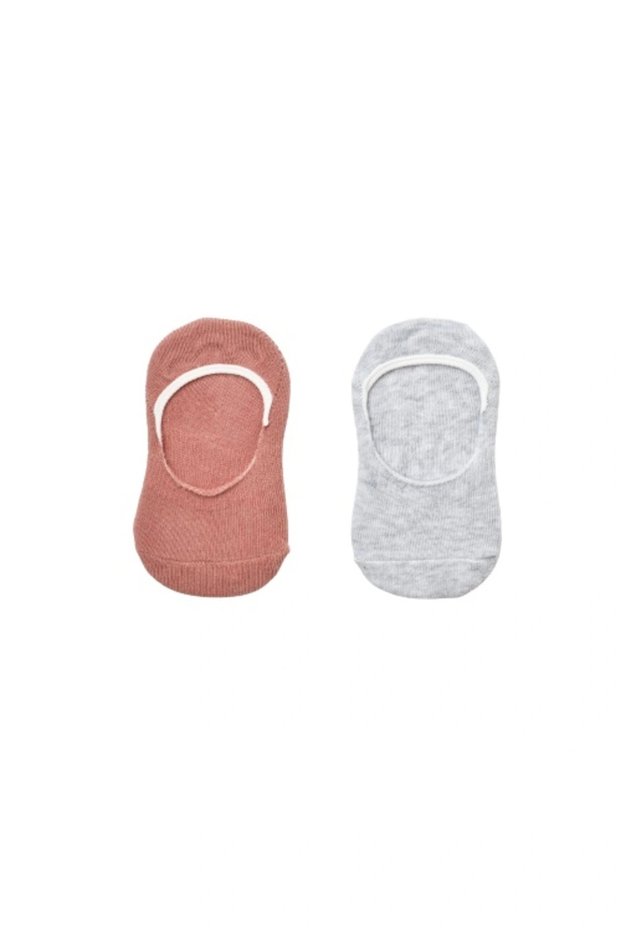 Gray Dusty Rose Biorganic Girl's Ballerina Socks Set of 2 - 68455