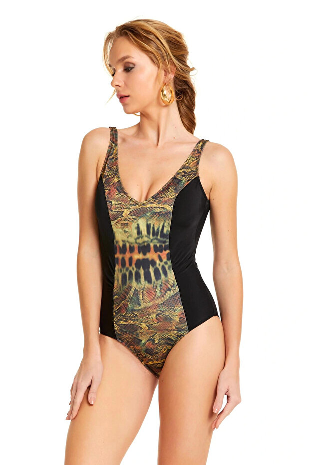 Krokodil Desen V Yaka Mayo - 1