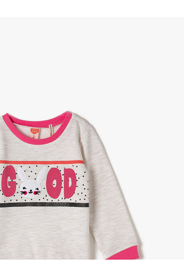 Crew Neck Printed Sweatshirt - 3