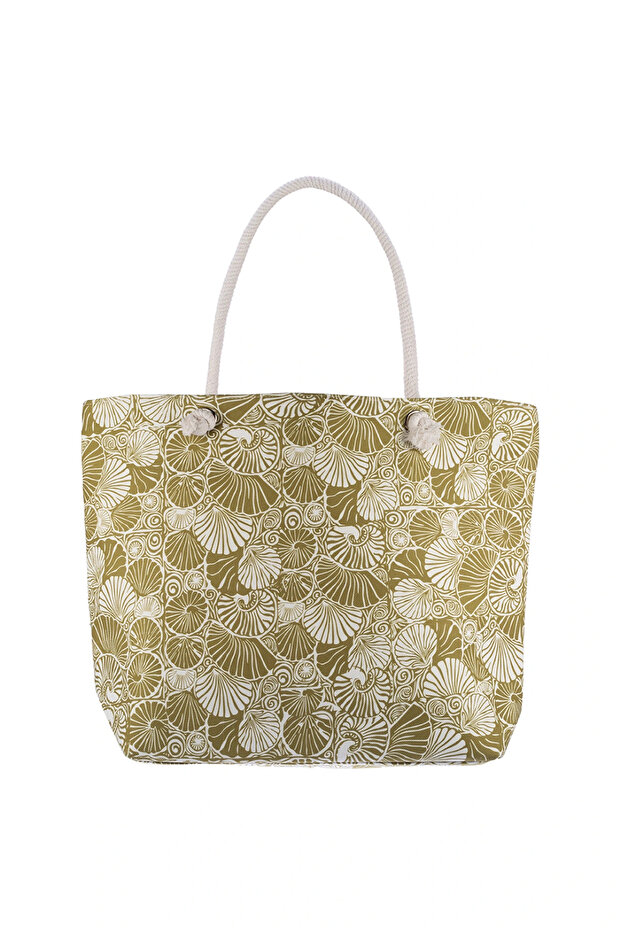 Women's Zippered Beach Bag Patterned Beach Bag Daily Bag Picnic Bag Y25670-01
