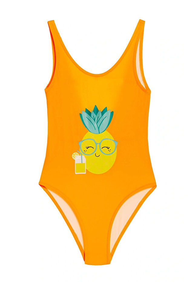 Baskılı Kız Çocuk Mayo - 1