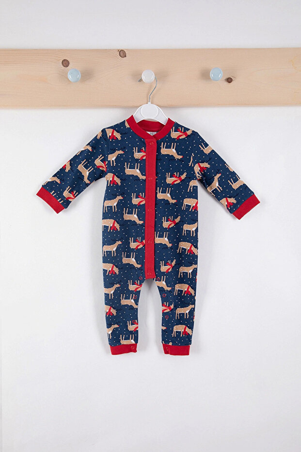 Rolypoly Deer Space Blue Baby Romper