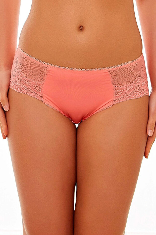 Women's Peach Sides Lace Detailed Panties 22-543