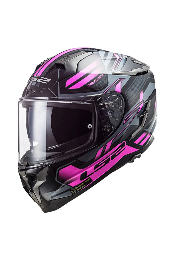 CHALLENGER SPIN SİYAH-TITANIUM-PEMBE KASK - 3