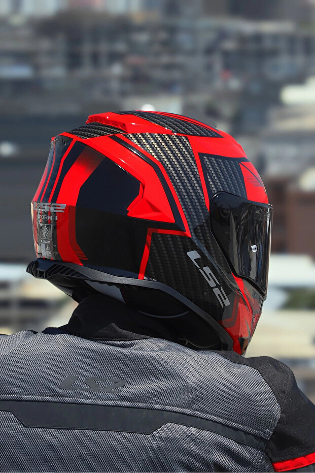 STORM 2 TRACKER SİYAH-KIRMIZI KASK - 3